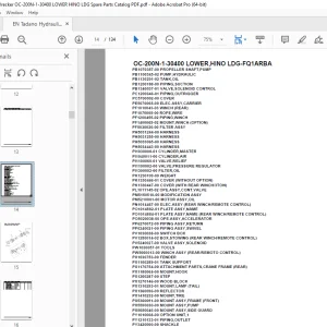 Tadano Crane OC-200N-1-30400 LOWER,HINO LDG-FQ1ARBA Parts Manual PDF
