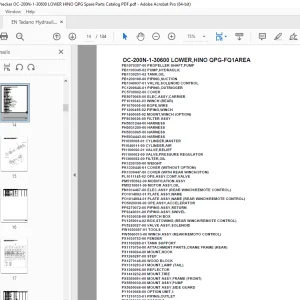 Tadano Crane OC-200N-1-30600 LOWER,HINO QPG-FQ1AREA Parts Manual PDF