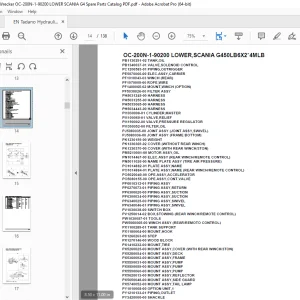 Tadano Crane OC-200N-1-90200 LOWER,SCANIA G450LB6X2*4MLB Parts Manual PDF