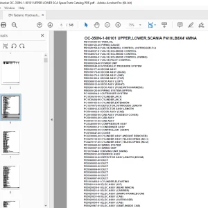Tadano Crane OC-350N-1-90101 UPPER,LOWER,SCANIA P410LB8X4*4MNA Parts Manual PDF