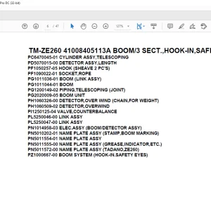 Tadano Crane TM-ZE260 41008405113A BOOM3 SECT.,HOOK-IN,SAFETY EYES Parts Manual - PDF
