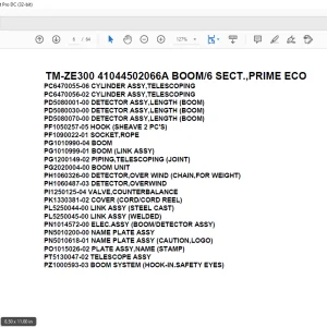 Tadano Crane TM-ZE300 41044502066A BOOM/6 SECT.,PRIME ECO Parts Manual  - PDF DOWNLOAD