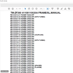 Tadano Crane TM-ZF260 41108110020A FRAMESL,MANUAL Parts Manual  - PDF DOWNLOAD