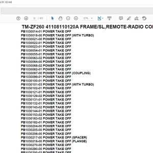 Tadano Crane TM-ZF260 41108110120A FRAMESL,REMOTE-RADIO CONT.Parts Manual - PDF DOWNLOAD