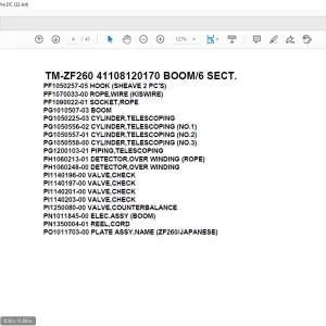 Tadano Crane TM-ZF260 41108120170 BOOM6 SECT.Parts Manual - PDF DOWNLOAD