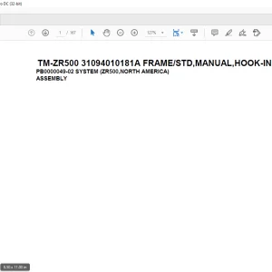 Tadano Crane TM-ZR500 31094010181A FRAMESTD,MANUAL,HOOK-IN Parts Manual  -  PDF DOWNLOAD