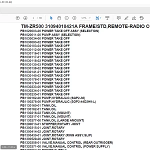 Tadano Crane TM-ZR500 31094010421A FRAME/STD,REMOTE-RADIO CONT.,HOOK-IN Parts Manual