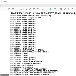Tadano Crane TM-ZR500 31094010450A FRAMESTD,MANUAL,HOOK-IN Parts Manual - PDF DOWNLOAD