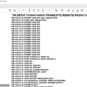 Tadano Crane TM-ZR500 31094010460A FRAME/STD,REMOTE-RADIO CONT.,HOOK-IN Parts Manual - PDF