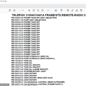 Tadano Crane TM-ZR500 31094010461A FRAME/STD,REMOTE-RADIO CONT.,HOOK-IN Parts Manual - PDF