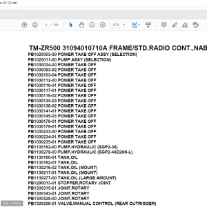 Tadano Crane TM-ZR500 31094010710A FRAMESTD,RADIO CONT.,NABI HOOK Parts Manual - PDF