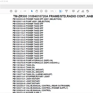 Tadano Crane TM-ZR500 31094010720A FRAME/STDRADIO CONT.,NABI HOOK Parts Manual - PDF