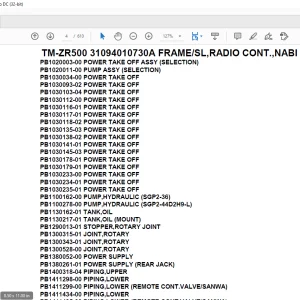 Tadano Crane TM-ZR500 31094010730A FRAME/SL,RADIO CONT.,NABI HOOK Parts Manual  - PDF
