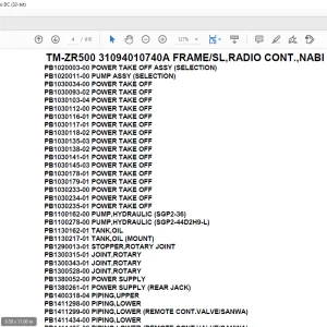Tadano Crane TM-ZR500 31094010740A FRAME/SL,RADIO CONT.,NABI HOOK Parts Manual - PDF