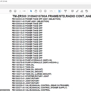 Tadano Crane TM-ZR500 31094010780A FRAME/STD,RADIO CONT.,NABI HOOK Parts Manual - PDF