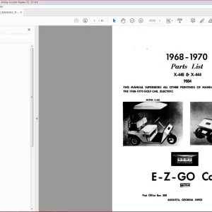 1968-1970 EZGO Car X-440 X-444 Parts List Manual - PDF DOWNLOAD