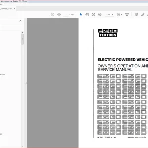1989-1996 EZGO Textron ELECTRIC POWERED VEHICLES OPERATION AND SERVICE MANUAL - PDF