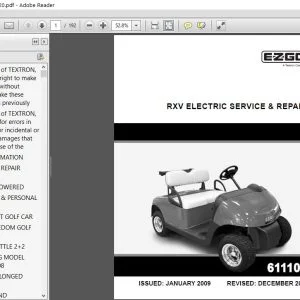 1992 EZGO RXV ELECTRIC SERVICE & REPAIR MANUAL 611103  - PDF DOWNLOAD