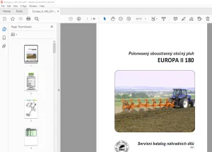 2012 Opall Agri EUROPA II 180 Polonesený otočný pluh náhradních dílů PDF