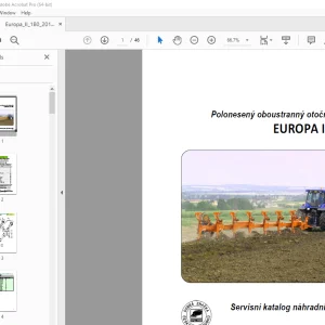 2012 Opall Agri EUROPA II 180 Polonesený otočný pluh náhradních dílů PDF