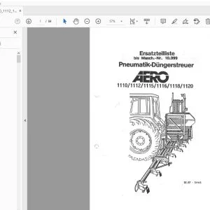 Rauch Aero 1110 1112 1115 1116 1118 1120 PneumatiK-Dungerstreuer Ersatzteilliste - PDF