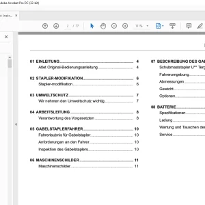 Atlet Forklift UHD Tergo Series Instruction Manual - PDF DOWNLOAD
