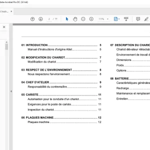 Atlet Forklift UHD Tergo Series Manuel d'instructions - PDF DOWNLOAD