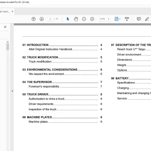 Atlet Forklift UHX Tergo Series Instruction Manual - PDF DOWNLOAD
