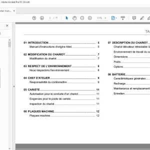 Atlet Forklift UHX Tergo Series Manuel d'instructions  - PDF DOWNLOAD