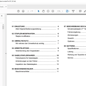Atlet Forklift UMS Tergo Series Anweisung Manual - PDF DOWNLOAD