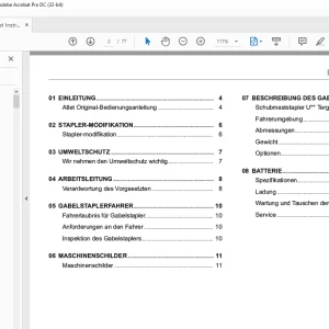 Atlet Forklift UMS Tergo Series Anweisung Manual  - PDF DOWNLOAD