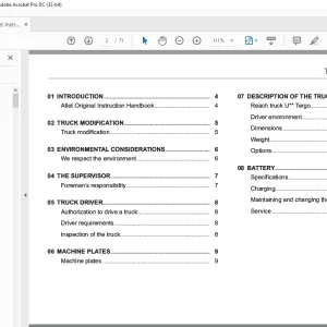 Atlet Forklift UMS Tergo Series Instruction Manual - PDF DOWNLOAD