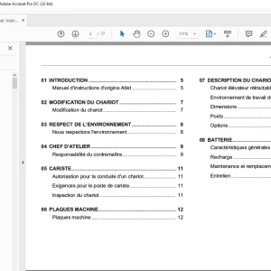 Atlet Forklift UMS Tergo Series manuel d'instructions  - PDF DOWNLOAD