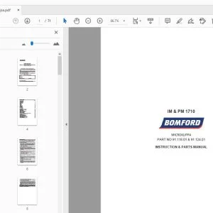 BOMFORD IM & PM 1710 Microklippa INSTRUCTION & PARTS MANUAL - PDF
