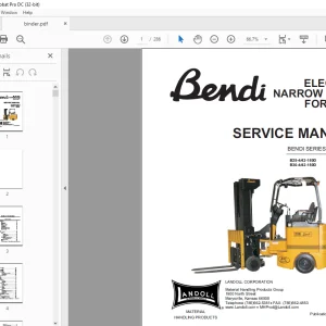 Bendi Landoll SERIES IV B25-442-180D ELECTRIC NARROW AISLE FORKLIFT SERVICE MANUAL VOL1&3
