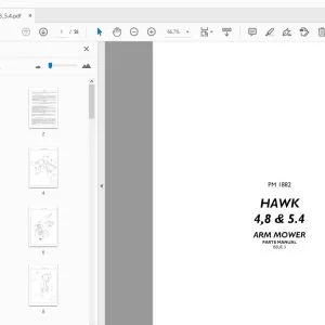 Bomford HAWK 4,8 & 5.4 ARM MOWER Parts Manual - PDF