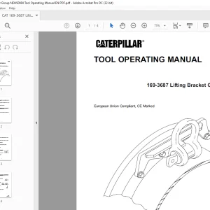 Caterpillar 169-3687 Lifting Bracket Group TOOL OPERATING MANUAL  - PDF DOWNLOAD