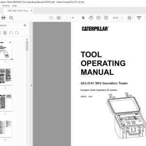 Caterpillar 243-3141 5 kV Insulation Tester NEHS0932 Tool Operating Manual -PDF