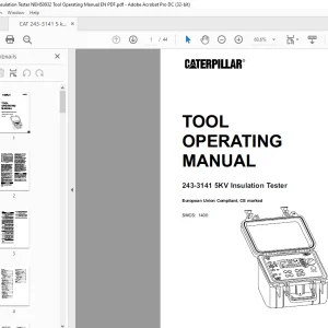 Caterpillar 243-3141 5KV Insulation Tester TOOL OPERATING MANUAL - PDF DOWNLOAD