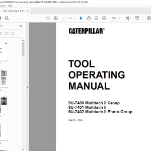 Caterpillar 9U-7400 Multitach II Group TOOL OPERATING MANUAL - PDF DOWNLOAD