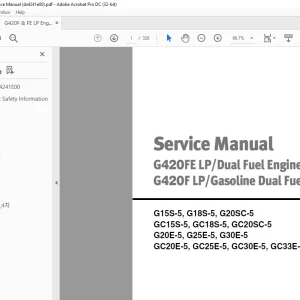 Daewoo Doosan G420FE LP/Dual Fuel Engine G420F LP/Gasoline Dual Fuel Engine Service Manual SB4241E00