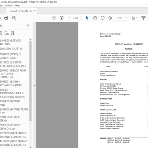 Daewoo Doosan GC20S-3, GC25S-3, GC30S-3 Service Manual - PDF DOWNLOAD