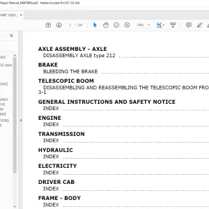 Manitou Dana 212 Axle MO212S20 Maintenance and Repair Manual - PDF DOWNLOAD