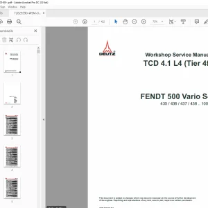 Deutz TCD 4.1 L4 (Tier 4f) FENDT 500 Vario 54 DEUTZ Workshop Manual - PDF DOWNLOAD