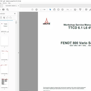 Deutz TTCD 6.1 L6 4V FENDT 800 Vario S4 Workshop Manual - PDF DOWNLOAD