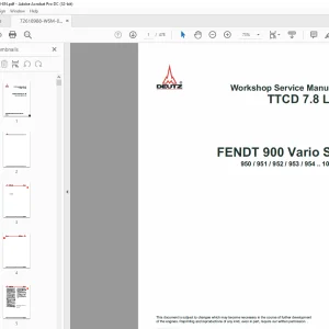 Deutz TTCD 7.8 L6 FENDT 900 Vario 54 DEUTZ Workshop Manual -PDF DOWNLOAD