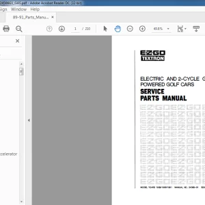 EZGO Textron ELECTRIC AND 2-CYCLE GASOLINE POWERED GOLF CARS Service & Parts Manual