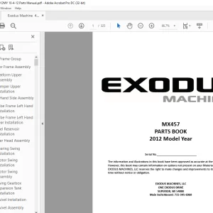 Exodus Machine 447 PARTS BOOK Manual 2012 - PDF DOWNLOAD