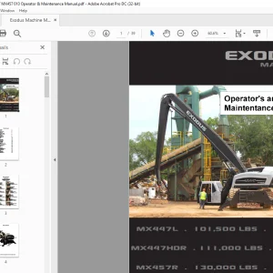 Exodus Machines MX447 101,500LBS. 275HP Operator's & Maintentance Manual - PDF