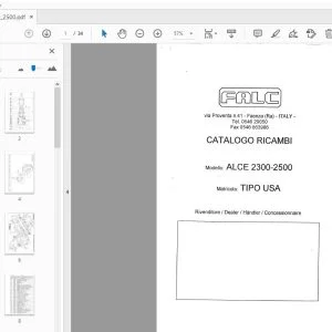 FALC ALCE 2300-2500 TIPO USA PARTS MANUAL - PDF DOWNLOAD
